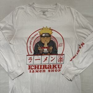 Naruto T Shirt Mens XL Ichiraku Ramen Shop Anime White Long Sleeve